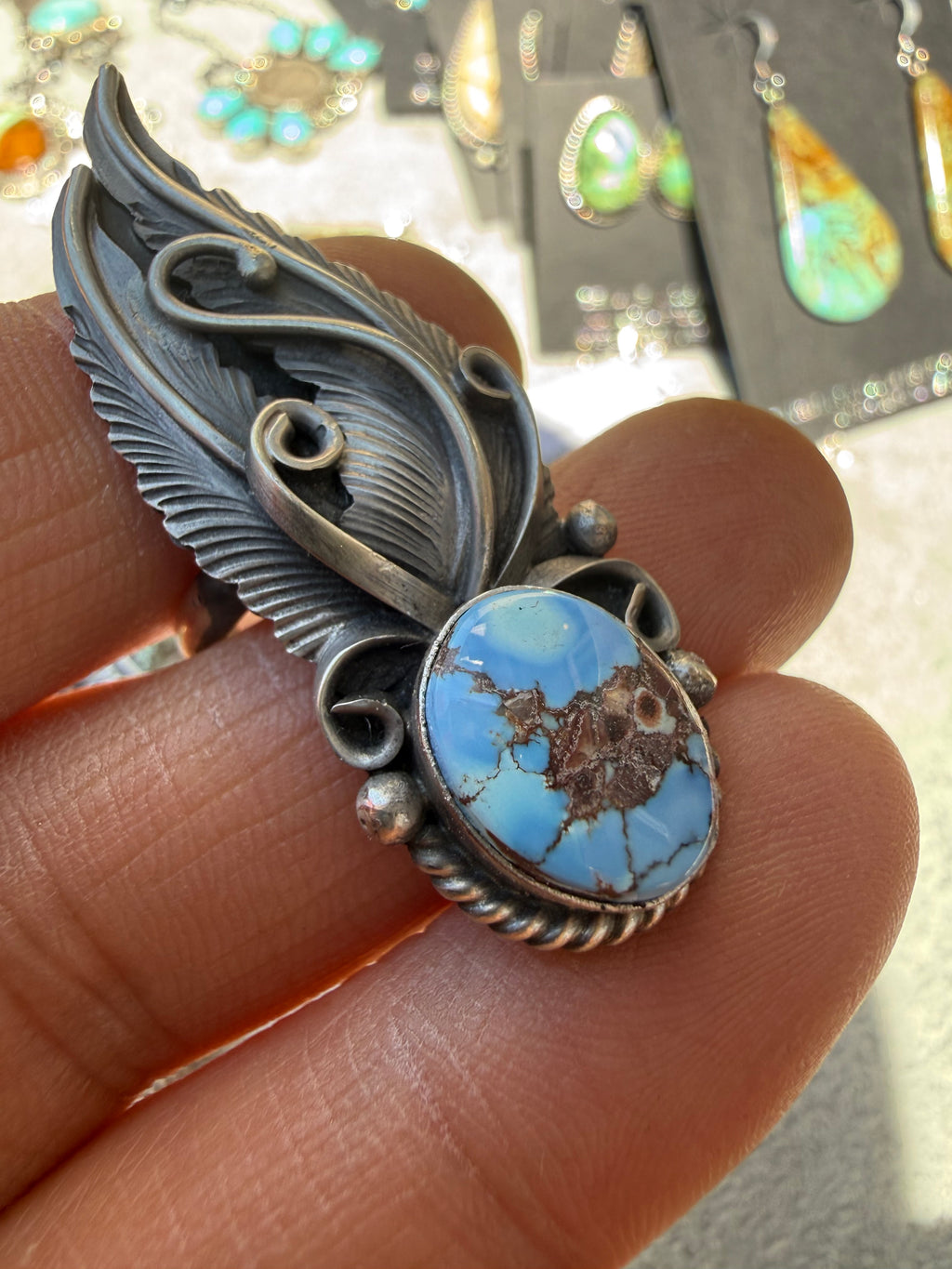 Jimmy Lee Navajo Golden Hills Turquoise Ring Size Adjustable