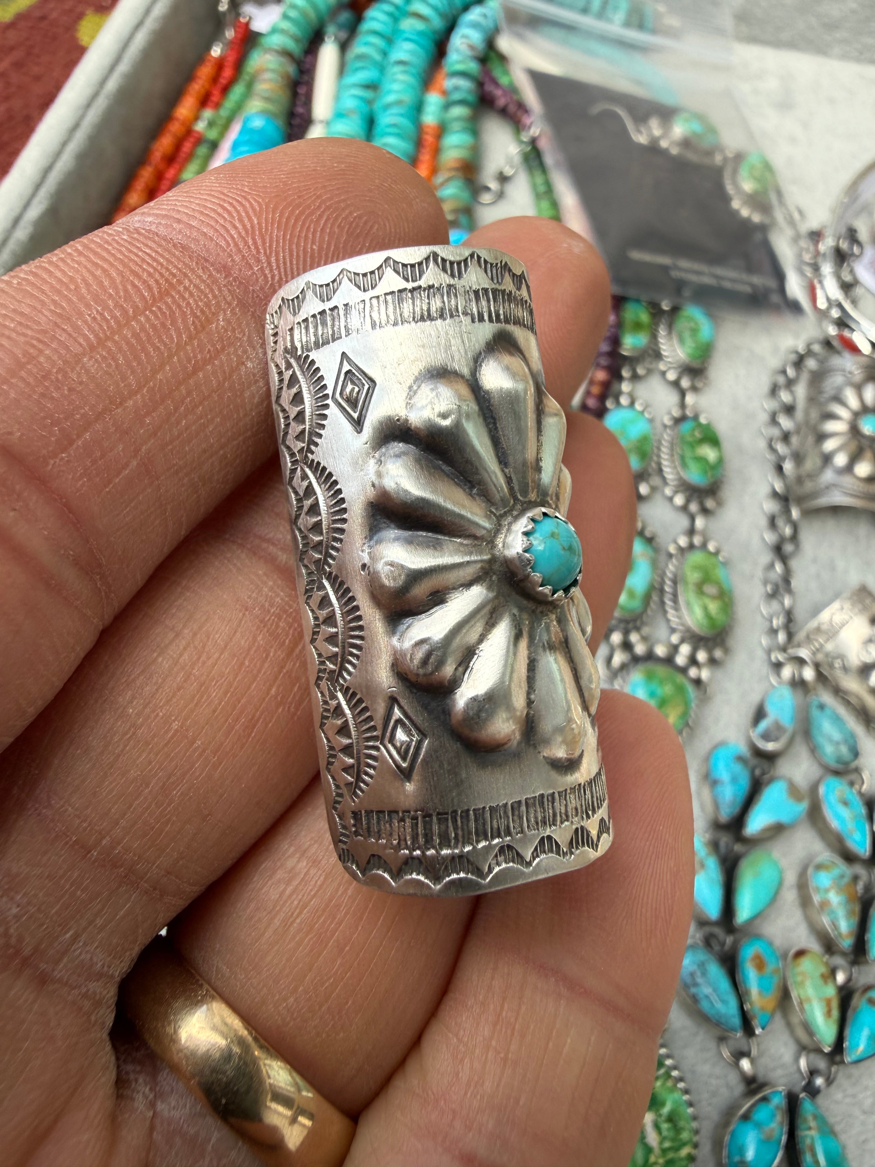 Joan Begay Navajo Turquoise Hair Ponytail Cuff