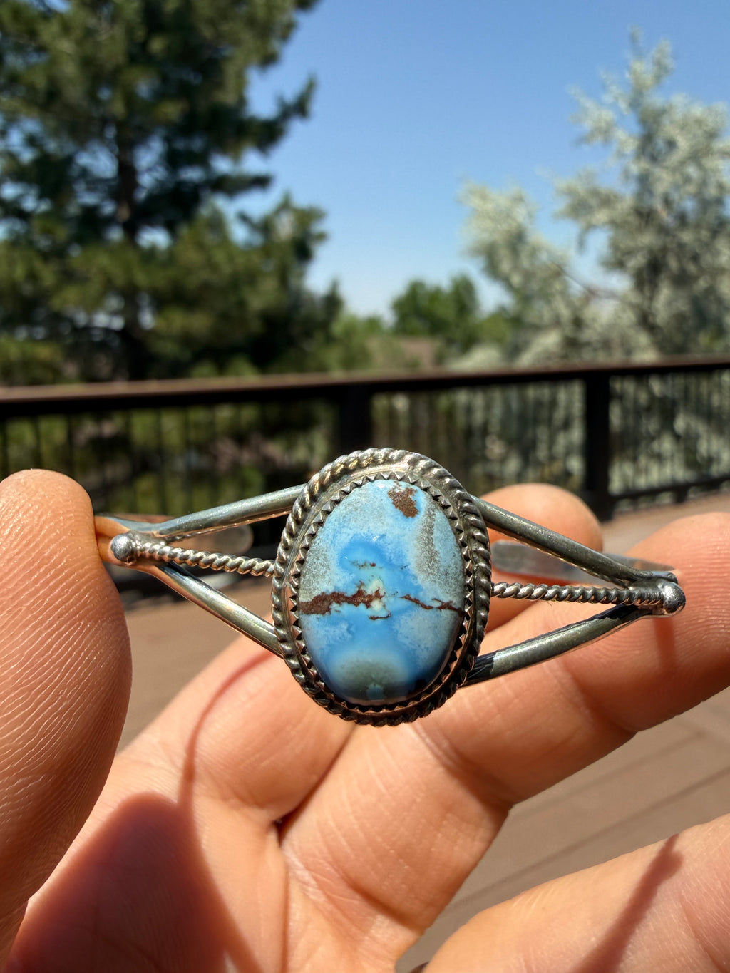 Keith Henry Navajo Golden Hills Turquoise Cuff Bracelet SZ 6.5