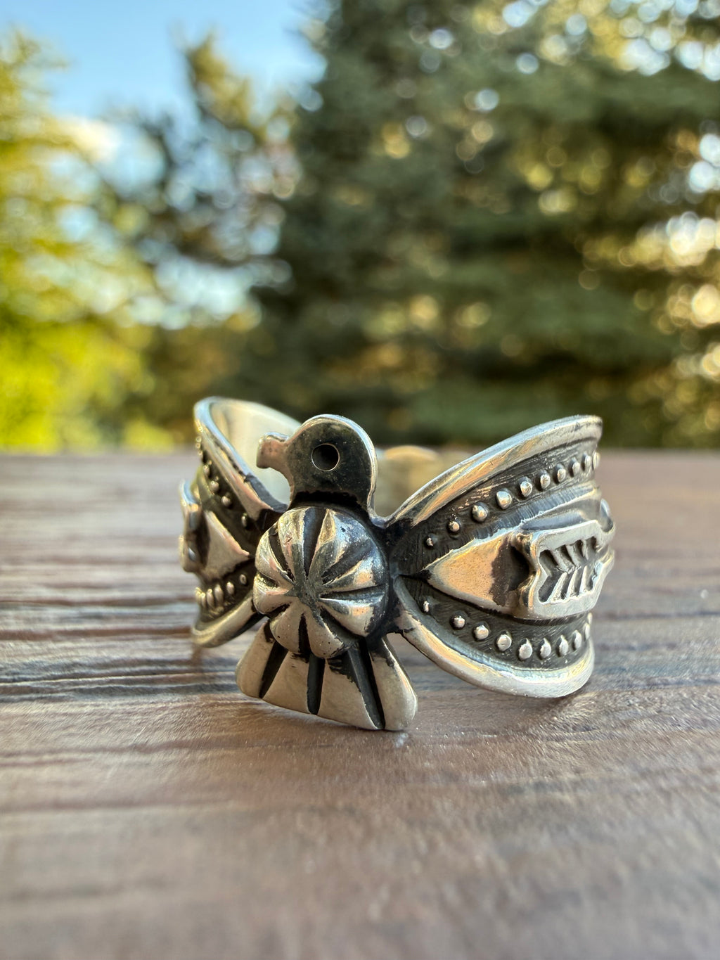Darrell Cadman Handmade Navajo Thunderbird Ring SZ 10