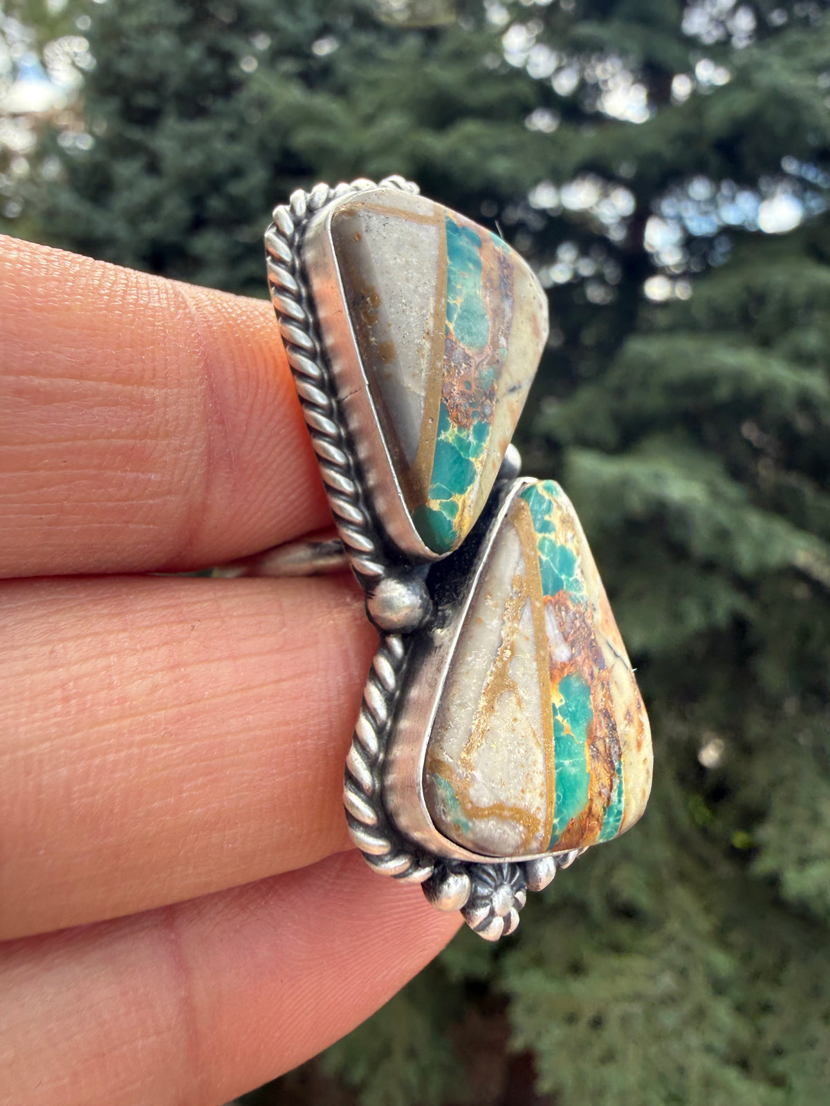 Eugene Belone Royston Ribbon Turquoise Ring Size Adjustable