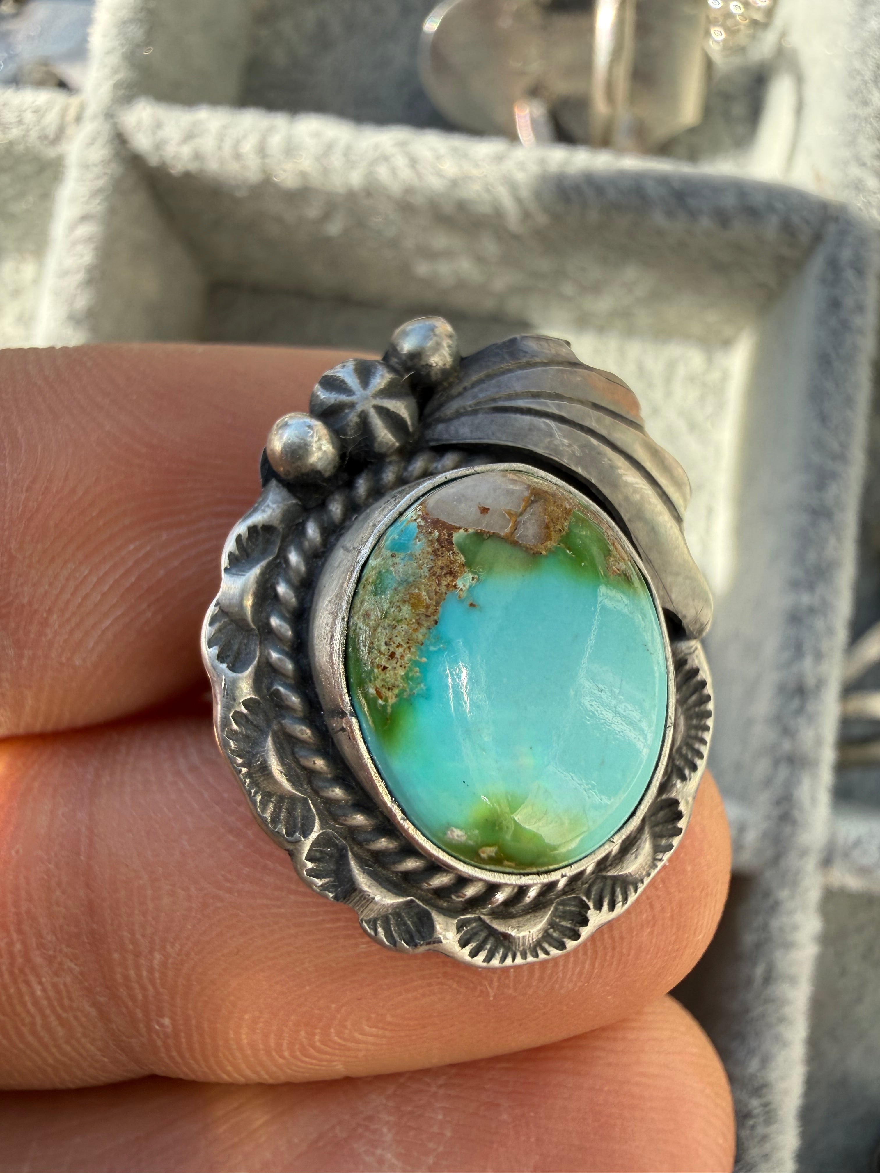 Ronnie Martinez Navajo Sonoran Gold Turquoise Ring Size 7.5