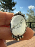 Freda Martinez Navajo Nevada White Buffalo Ring Size 8