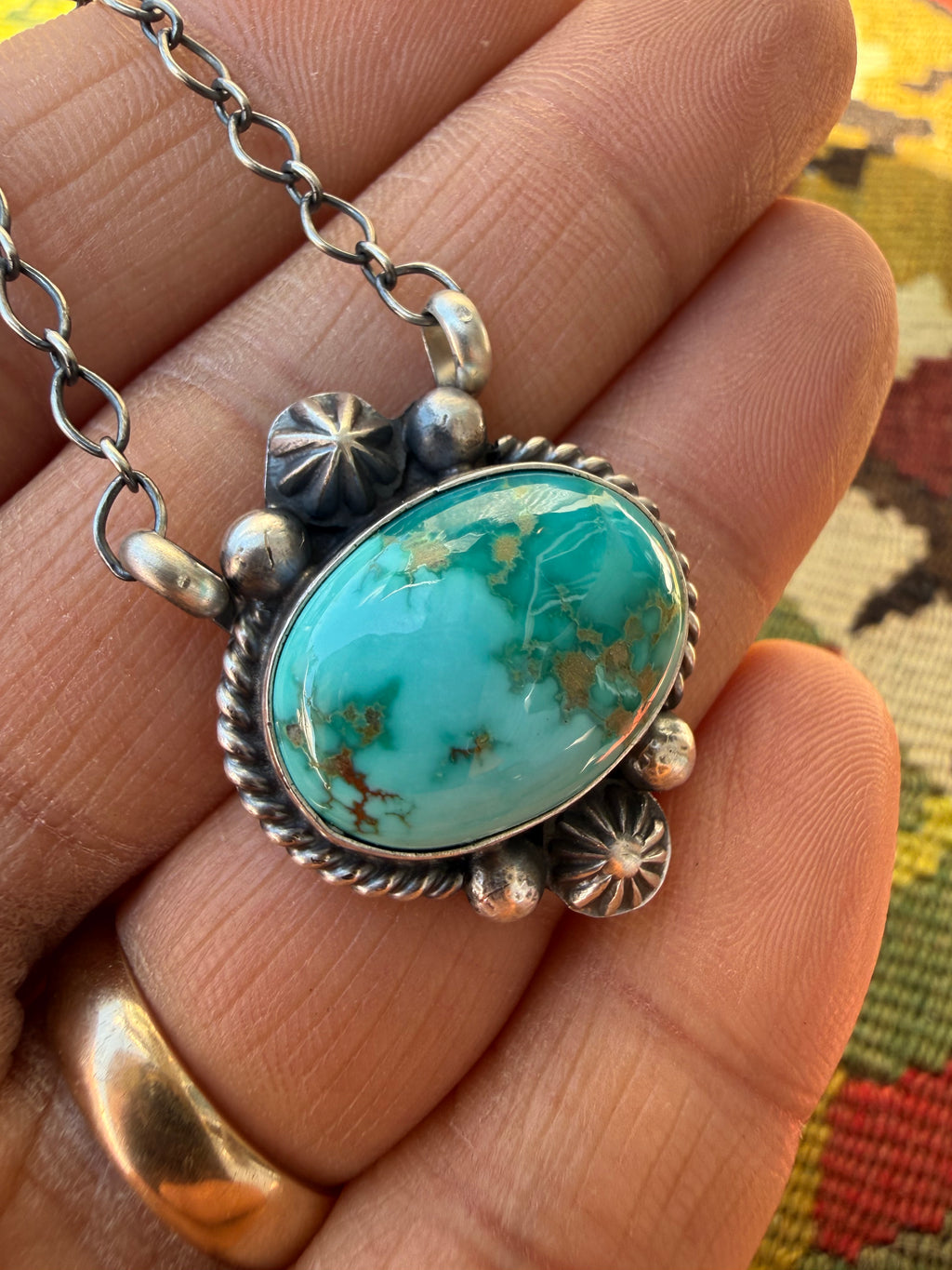 Myron Begay Navajo Royston Turquoise Necklace 18”