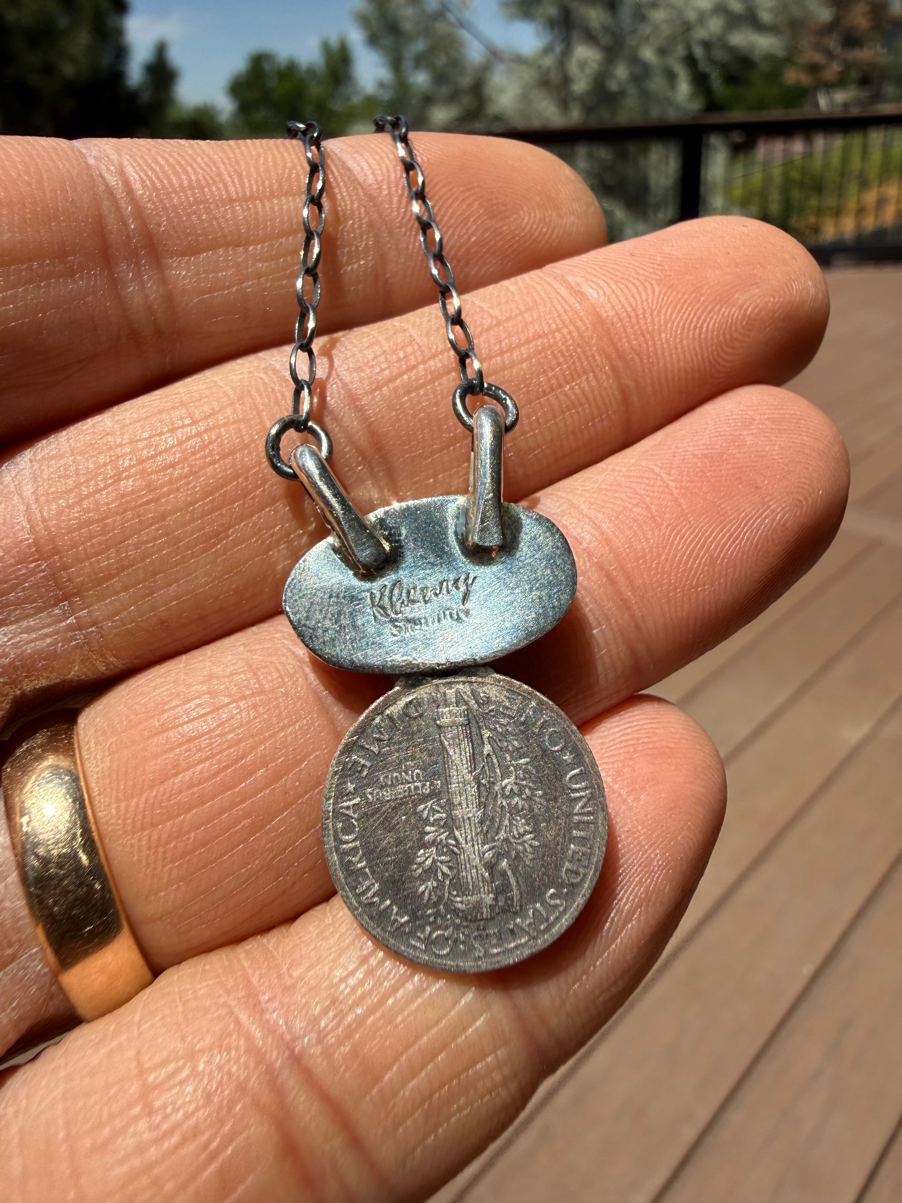 Keith Henry Navajo Carico Lake Turquoise Necklace 18”