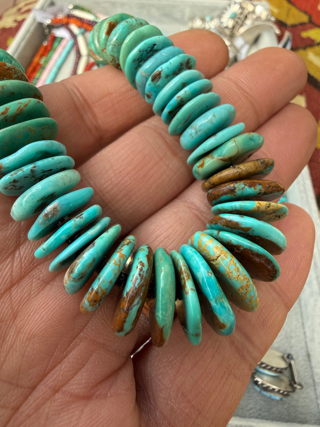 Kimberly Tom Navajo Graduated Turquoise Necklace 22”