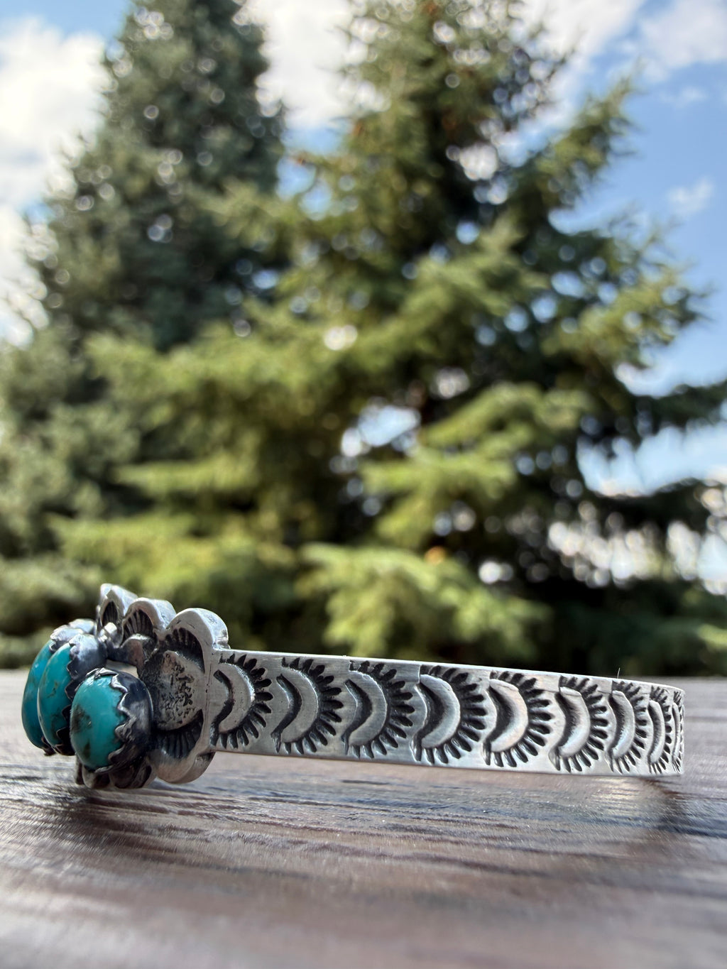 Russell Sam Navajo Kingman Turquoise Cuff Size 6.5