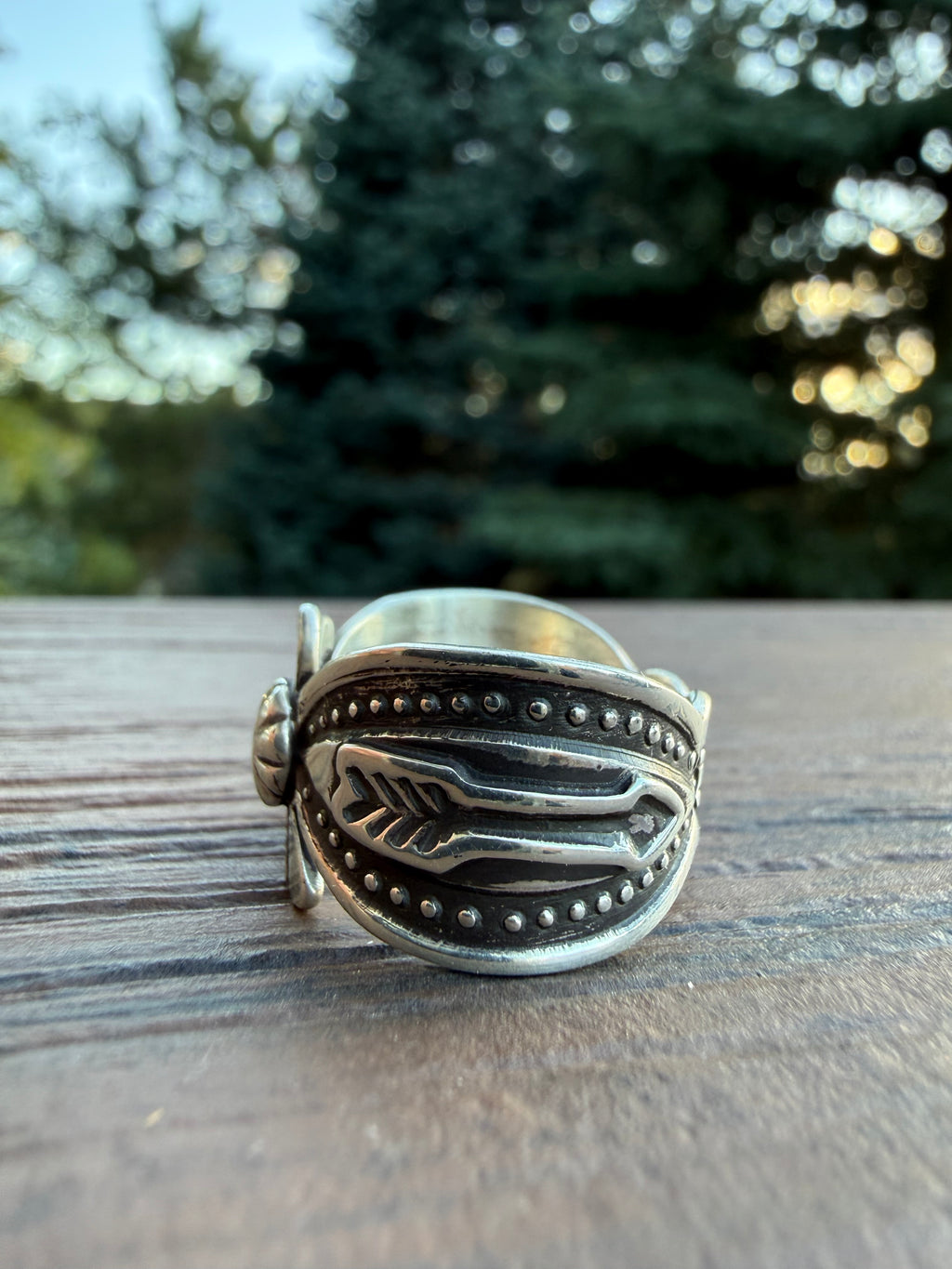 Darrell Cadman Handmade Navajo Thunderbird Ring SZ 8