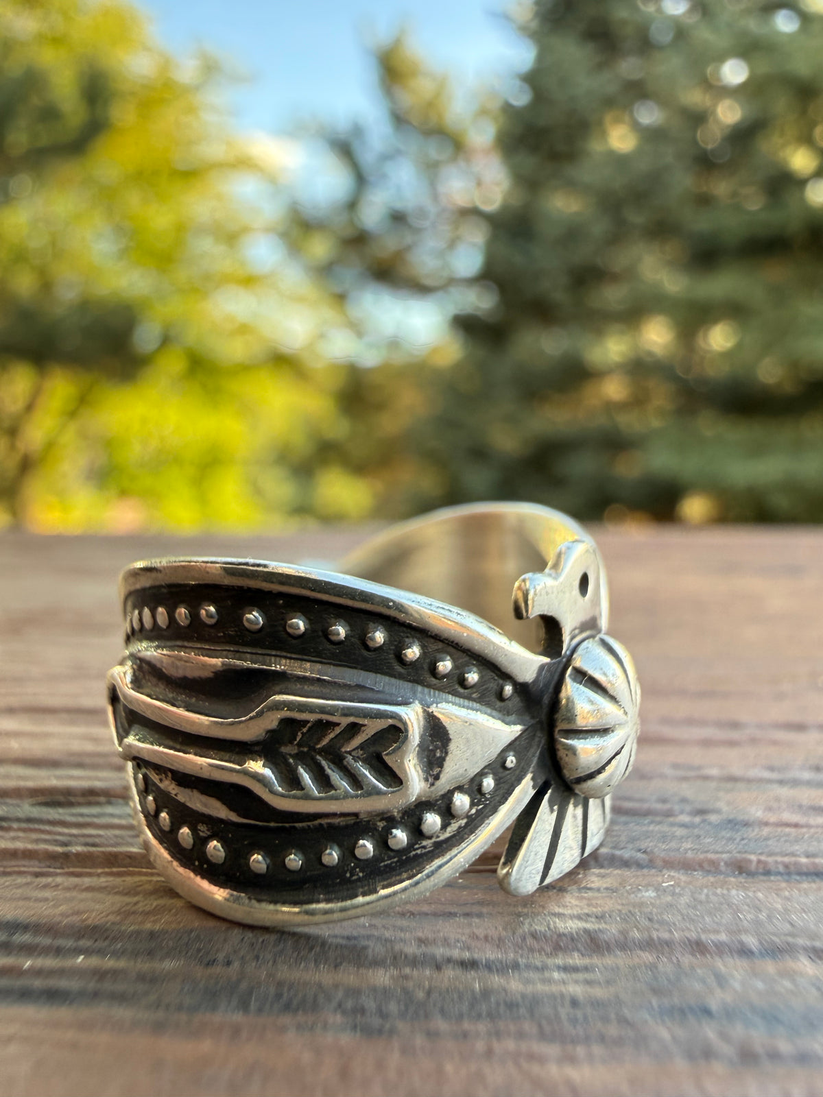Darrell Cadman Handmade Navajo Thunderbird Ring SZ 10