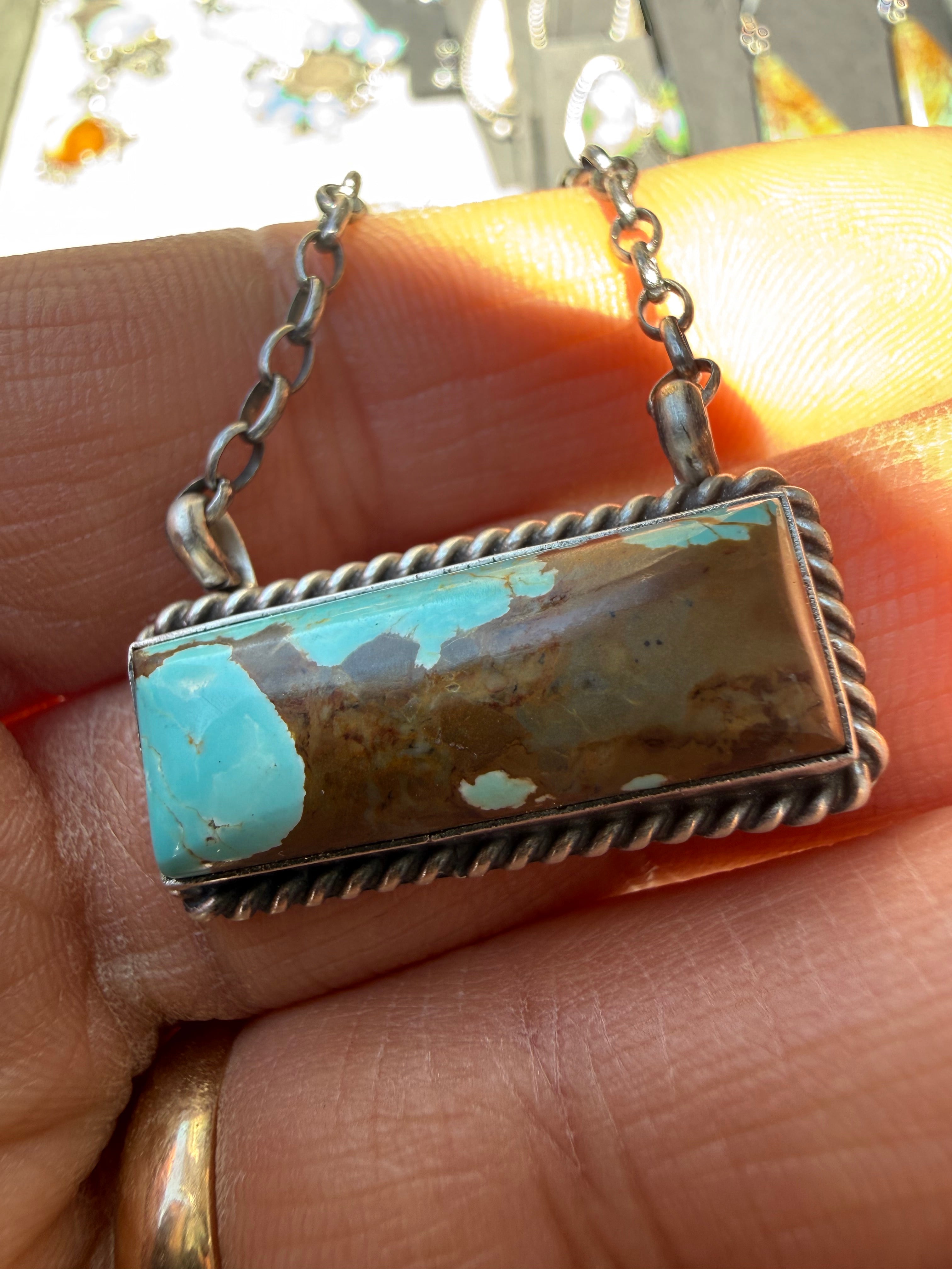 Johnny Dixon Navajo #8 Turquoise Necklace 16”