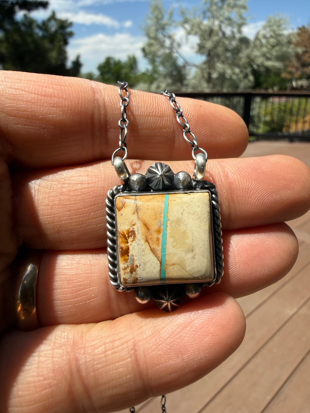 Myron Begay Navajo Royston Ribbon Turquoise Necklace 18”