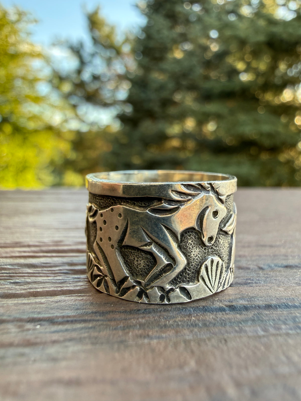 Loyd Becenti Handmade Navajo Horse Ring SZ 8.5