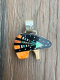 Ray Jack Navajo Micro Inlaid double-sided Pendant
