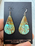 Keith Henry Navajo Nacozari Turquoise Slab Earrings